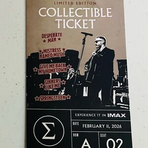 Eric Church Evangeline Vs The Machine Limited Edition IMAX Collectible Ticket